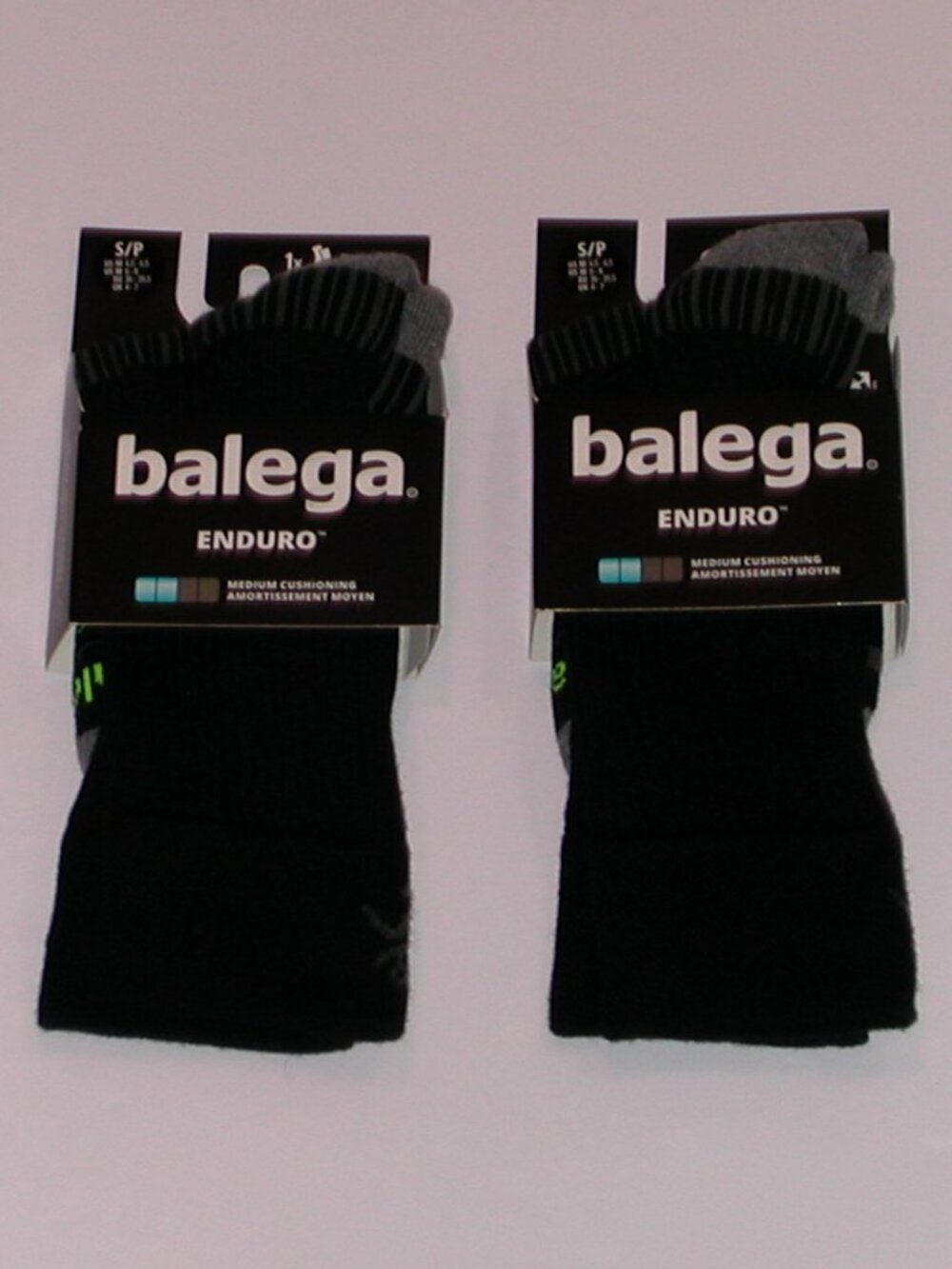 2 Pack - Balega Enduro Medium Cushion Unisex Crew Socks Women's Small NWT Black